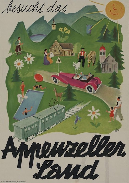 Bild: Werbeplakat, 1933 - Fotos: https://museum.ai.ch/ausstellungen/sonderausstellungen/hochsaison